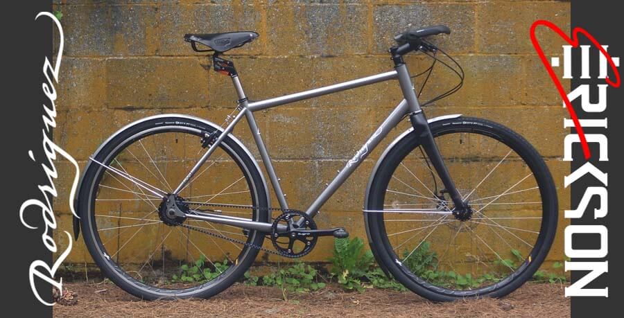 Flat bar Rohloff commuter bicycle with carbon fork