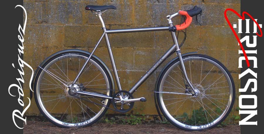 Titanium road bicycle with Rohloff hub